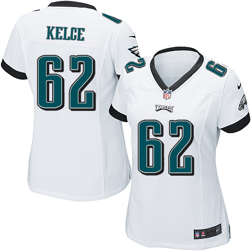 Women's Elite Jason Kelce Nike Jersey White Road - #62 NFL Philadelphia Eagles